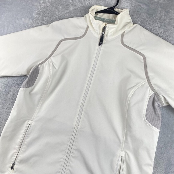 Sunice Jackets & Blazers - Sunice Track Jacket Womens XL White Lightweight Full Zip Softshell Golf Tech